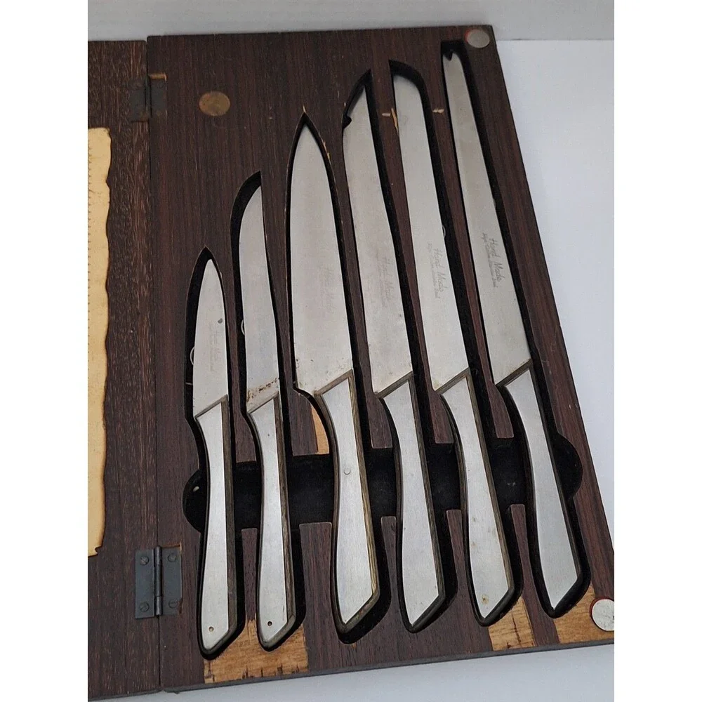 Vintage 1969 Artifex Movendi Hand Made Stainless Steel Knife Set USED